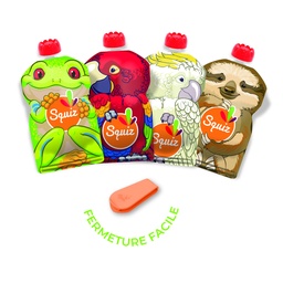 [A002AC005BFSBC] Gourdes compote réutilisables x4 - Amazonie